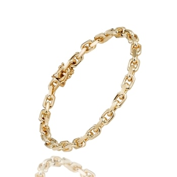 8 kt Anker Facet Guld armbånd, 21 cm og 4,5 mm (Tråd 1,50)